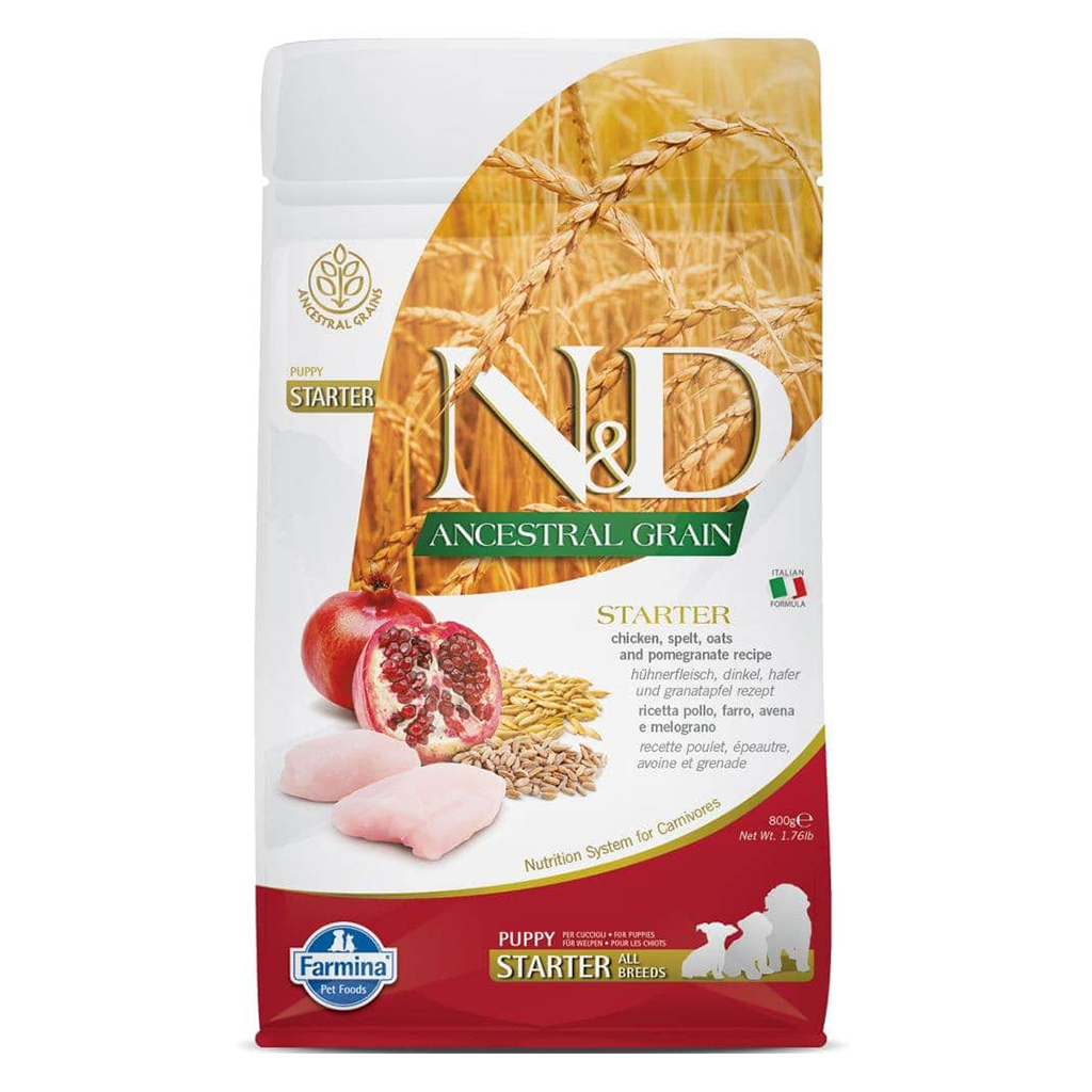 Farmina N&D Ancestral Grain - Chicken & Pomegranate - Starter Puppy Dog Dry Food.