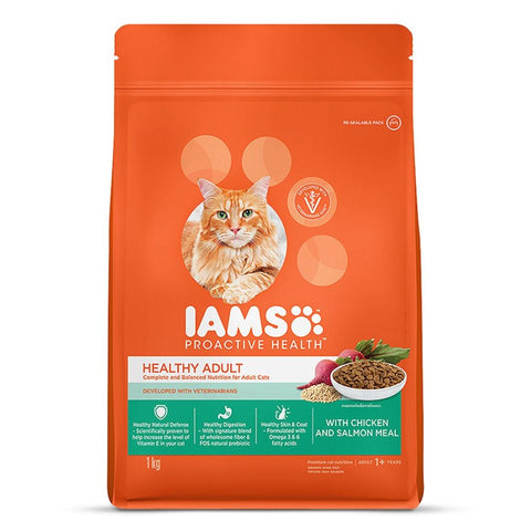 IAMS - Proactive Health - Healthy Adult - 1+ Years -  Chicken & Salmon Meal - Cat Dry Food