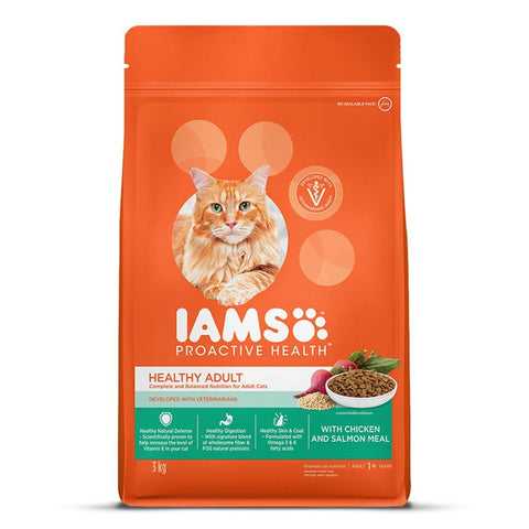 IAMS - Proactive Health - Healthy Adult - 1+ Years -  Chicken & Salmon Meal - Cat Dry Food