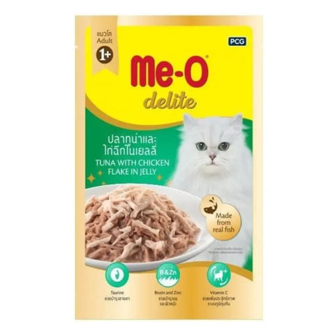 Me-O - Delite Tuna With Chicken Flake in Jelly - +1 Year - Adult Wet Cat Food