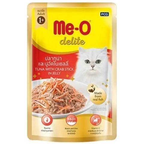 Me-O Delite Tuna With Crab Stick in Jelly - +1 Year - Adult Wet Cat Food