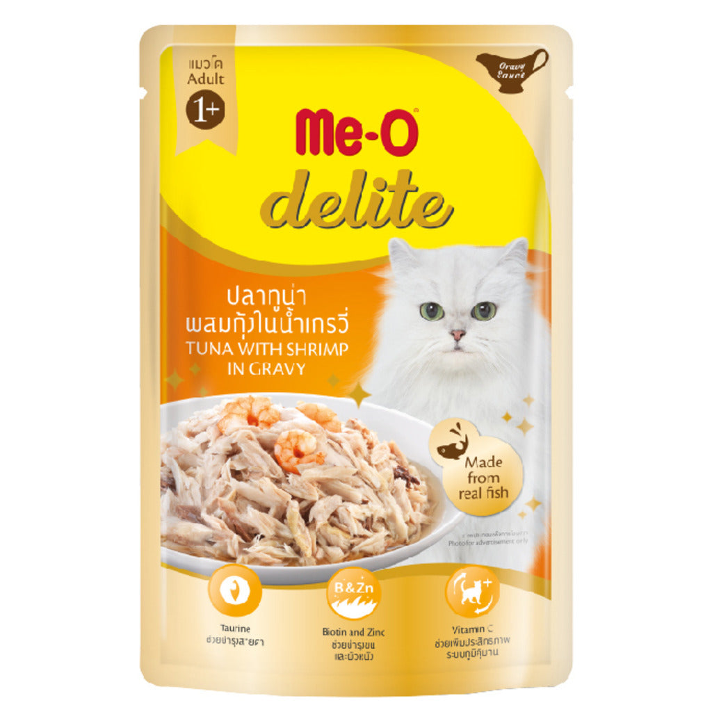 Me-O - Delite Tuna With Shrimp in Gravy - +1 Year - Adult Wet Cat Food