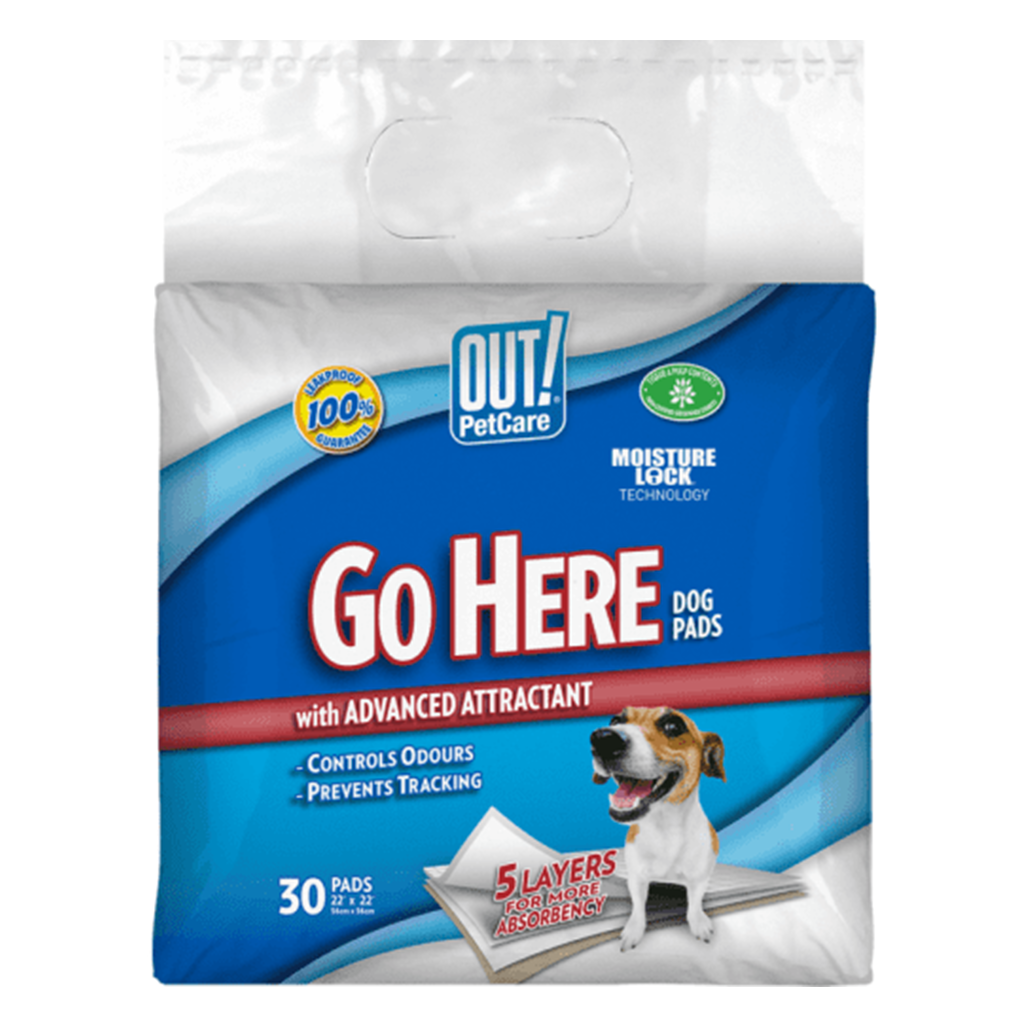 Out - Moisture Lock - Dog Training Pads - 30 Pads