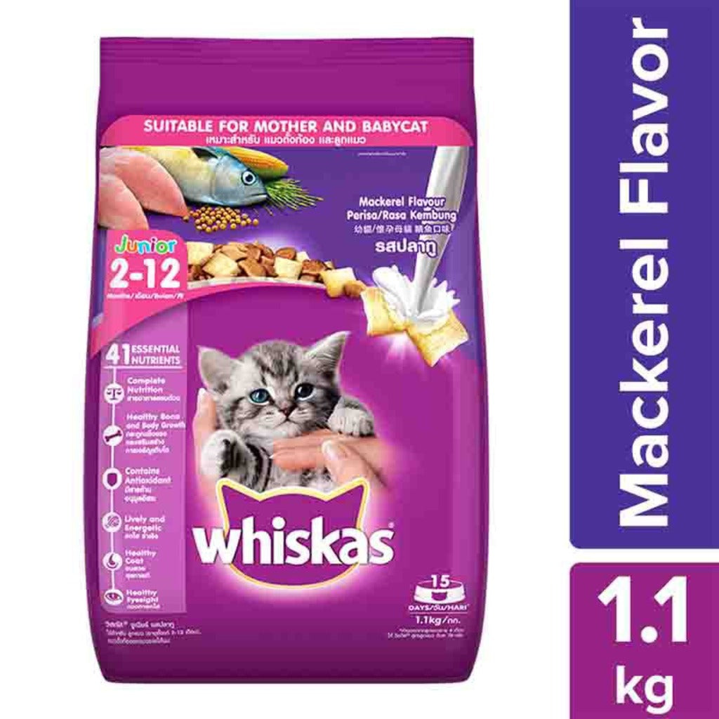 Whiskas Kitten 2-12 months Mackerel Flavour Dry Cat Food